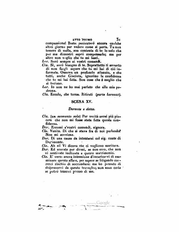 1833 : Le false confidenze