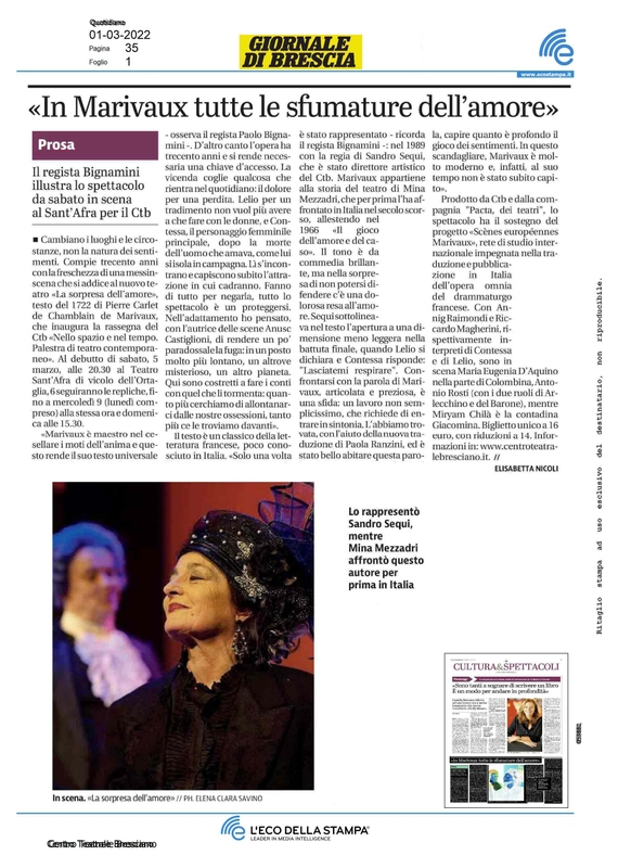 2020 : La sorpresa dell’amore (Paolo Bignamini) revue de presse (reprise 2022)