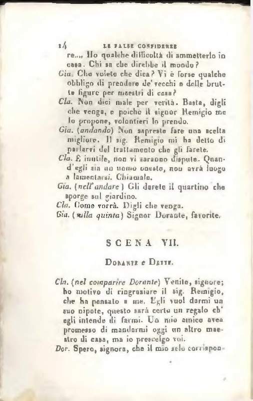 1829 : Le false confidenze [Salvatore Fabbrichesi, 1816]