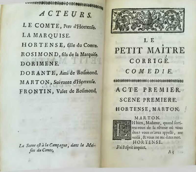 1739 : Le petit-maître corrigé