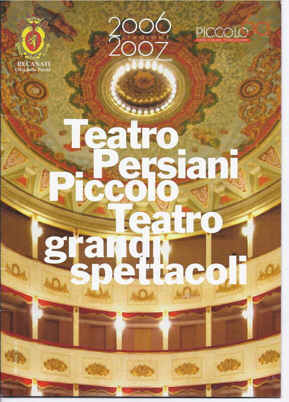 1998 : Le false confidenze (Toni Servillo), Programme (Reprises 2005-2007)