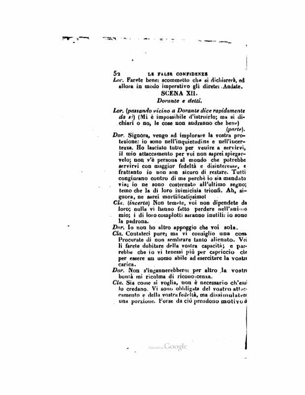1833 : Le false confidenze