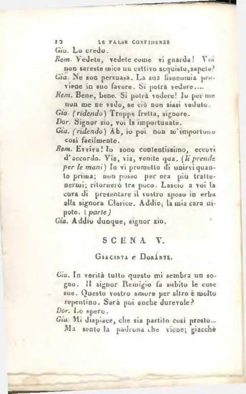 1829 : Le false confidenze [Salvatore Fabbrichesi, 1816]