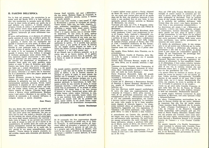 1978 : La doppia incostanza (Andrée Ruth Shammah) programme (reprise?)