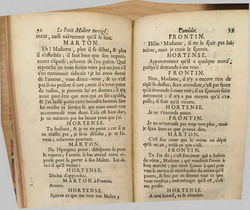 1739 : Le petit-maître corrigé