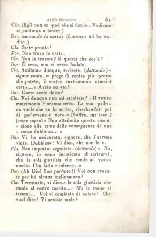 1829 : Le false confidenze [Salvatore Fabbrichesi, 1816]