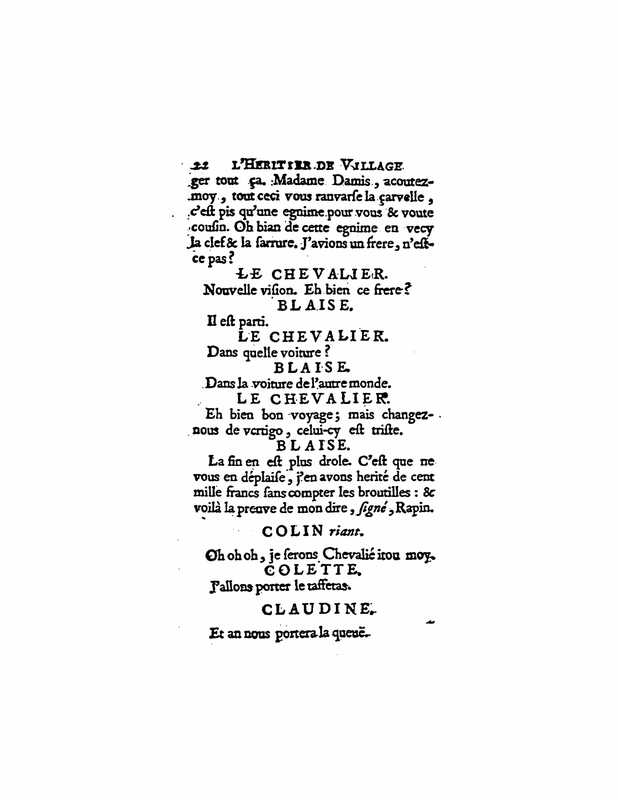 1729 : L’héritier de village