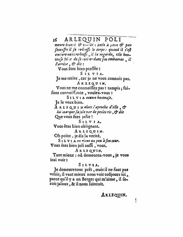 1723 : Arlequin poli par l’amour