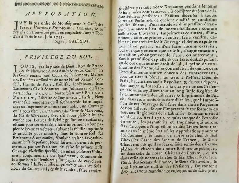 1733 : L’heureux stratagème