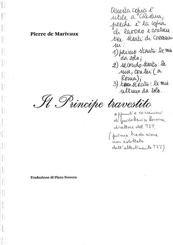 1997 : Il principe travestito (Piero Ferrero)