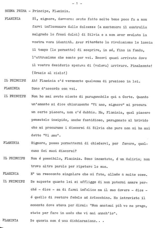 1978 : La doppia incostanza (Andrée Ruth Shammah) script