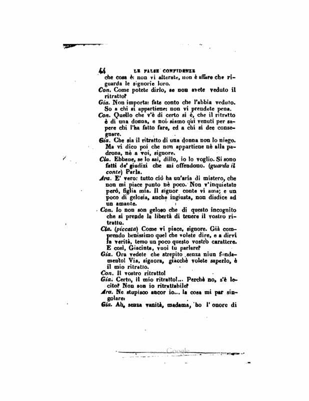 1833 : Le false confidenze