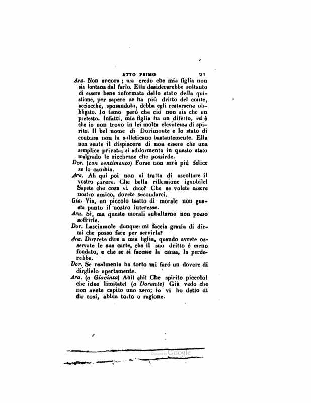 1833 : Le false confidenze