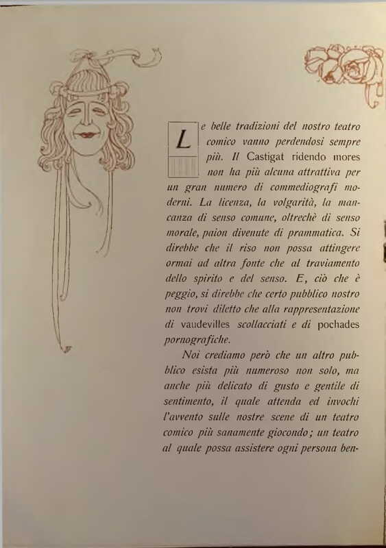 1920 [environ] : Le false confidenze (troupe Bratti)
