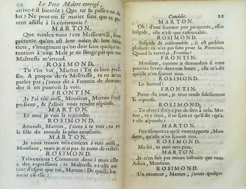 1739 : Le petit-maître corrigé