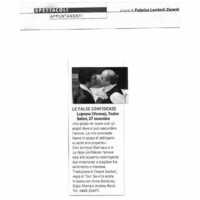 1998 : Le false confidenze (Toni Servillo), Revue de presse (Reprise 2005-2007)