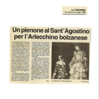 1988 : Arlecchino educato dall’amore (Marco Bernardi) revue de presse (reprises)