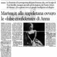 1998 : Le false confidenze (Toni Servillo), Revue de presse