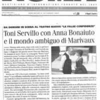 1998 : Le false confidenze (Toni Servillo), Revue de presse (Reprise 2005-2007)