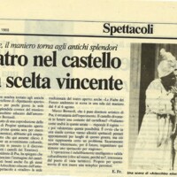 1988 : Arlecchino educato dall’amore (Marco Bernardi) revue de presse (reprises)