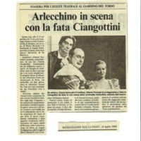 1988 : Arlecchino educato dall’amore (Marco Bernardi) revue de presse (reprises)