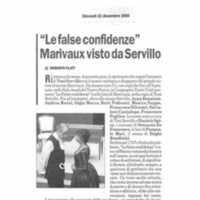 1998 : Le false confidenze (Toni Servillo), Revue de presse (Reprise 2005-2007)