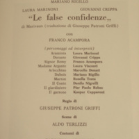 1989 : Le false confidenze (Programme)