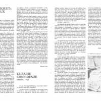 1985 : Le false confidenze, Programme