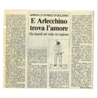 1988 : Arlecchino educato dall’amore (Marco Bernardi) revue de presse (reprises)