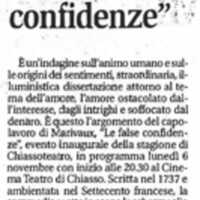 1998 : Le false confidenze (Toni Servillo), Revue de presse (Reprise 2005-2007)