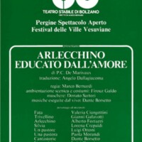 1988 : Arlecchino educato dall’amore, (Marco Bernardi) programme