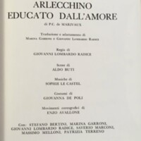 1979 : Arlecchino educato dall’amore (Giovanni Lombardo Radice) programme