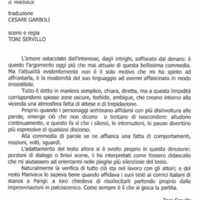 1998 : Le false confidenze (Toni Servillo), Programme 1998