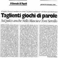 1998 : Le false confidenze (Toni Servillo), Revue de presse