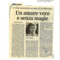 1988 : Arlecchino educato dall’amore (Marco Bernardi) revue de presse