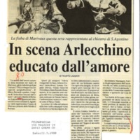 1988 : Arlecchino educato dall’amore (Marco Bernardi) revue de presse (reprises)