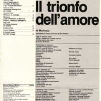 1985 : Il trionfo dell’amore, Programme