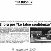 1998 : Le false confidenze (Toni Servillo), Revue de presse (Reprise 2005-2007)