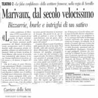 1998 : Le false confidenze (Toni Servillo), Revue de presse