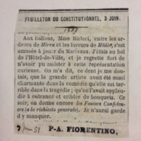 1857 : Le false confidenze, Revue de presse