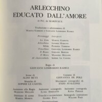 1979 : Arlecchino educato dall’amore (Giovanni Lombardo Radice) programme
