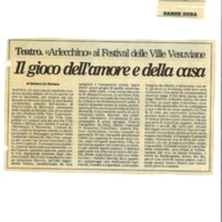 1988 : Arlecchino educato dall’amore (Marco Bernardi) revue de presse