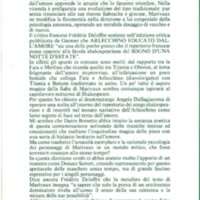 1988 : Arlecchino educato dall’amore, (Marco Bernardi) programme