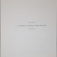 Programme protocolaire pour le séjour de Monsieur et Madame Pierre Soulages