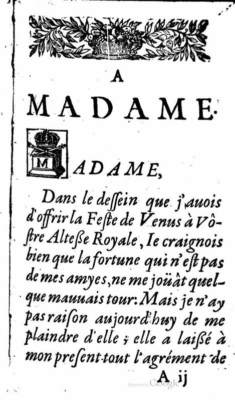 Dédicace de La Fête de Vénus Dédicace de La Fête de Vénus