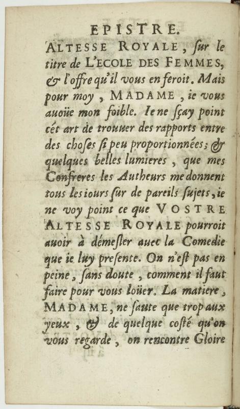 Dédicace de L'École des femmes Dédicace de L'École des femmes