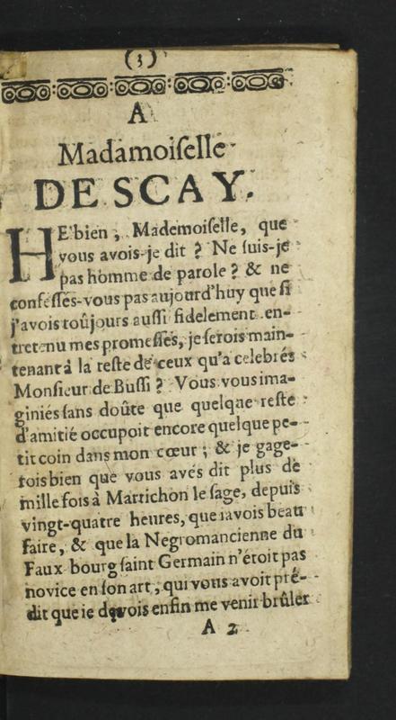 Dédicace de Mademoiselle de Scay Dédicace de Mademoiselle de Scay
