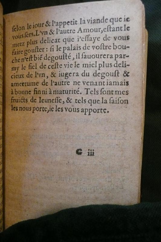 Dédicace de <em>Aimée </em>dans <em>Les Œuvres du sieur de Fiefmelin<br /></em> Dédicace de <em>Aimée </em>dans <em>Les Œuvres du sieur de Fiefmelin<br /></em>