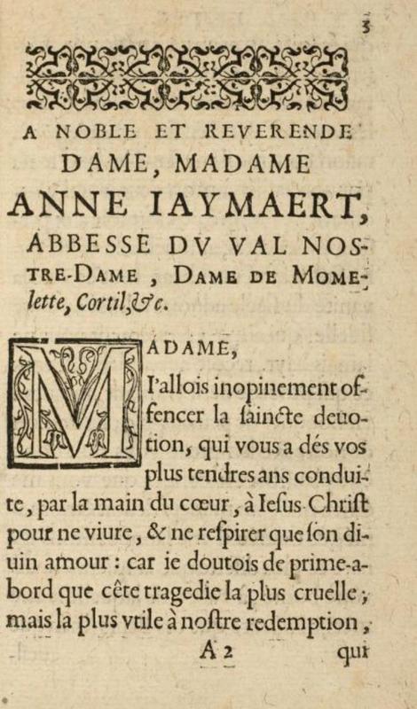 Dédicace de La Sanglante et Pitoyable Tragédie de notre Sauveur et rédempteur Jésus-Christ Dédicace de La Sanglante et Pitoyable Tragédie de notre Sauveur et rédempteur Jésus-Christ