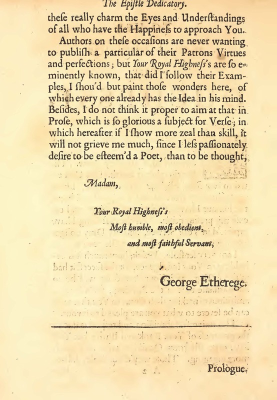 Dédicace de The man of mode